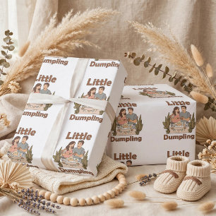 Little Dumpling Cute Parents-to-be Baby Shower Wrapping Paper