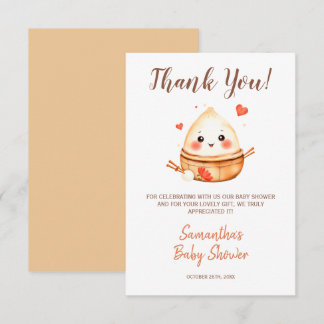 Little Dumpling Cute Watercolor Baby Shower Thank You Card