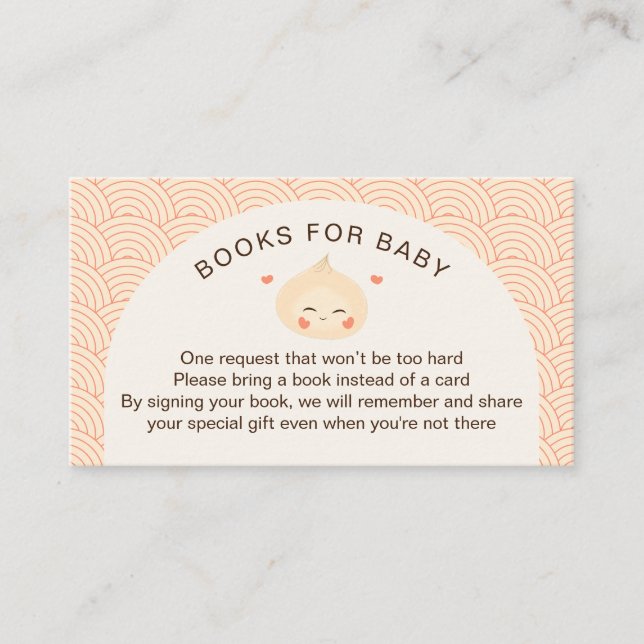 Little Dumpling Dim Sum Baby Shower Enclosure Card (Front)