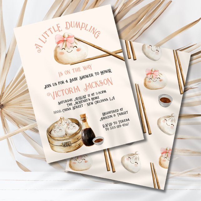 Little Dumpling Dim Sum Girl Baby Shower Invitation (Creator Uploaded)