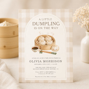 Little Dumpling Gingham Baby Shower Invitation