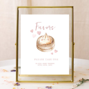 Little Dumpling Pink Baby Shower Favour Sign   Wat