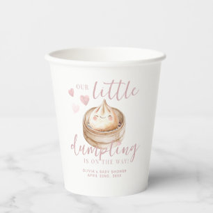 Little Dumpling Pink Watercolor Baby Shower Paper Cups