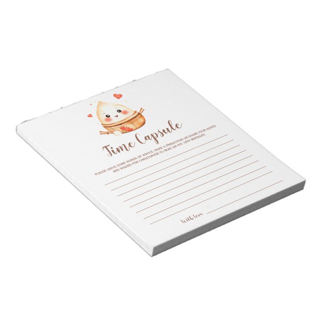 Little Dumpling Time Capsule Message for Baby Notepad (Angled)