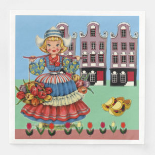 Little Dutch Girl in National Costume Napkin