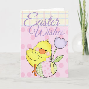 Little Easter Chick with Egg Easter Wishes Card 4