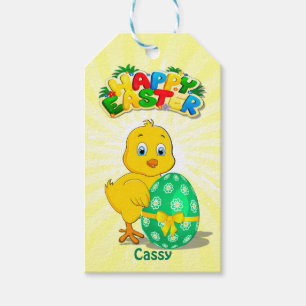 Little Easter Chicken Cartoon Gift Tags