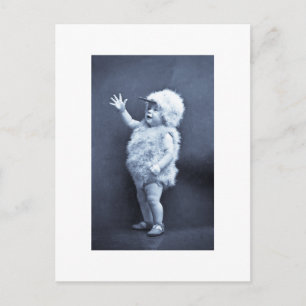 Little Easter Duck Girl Vintage Holiday Postcard