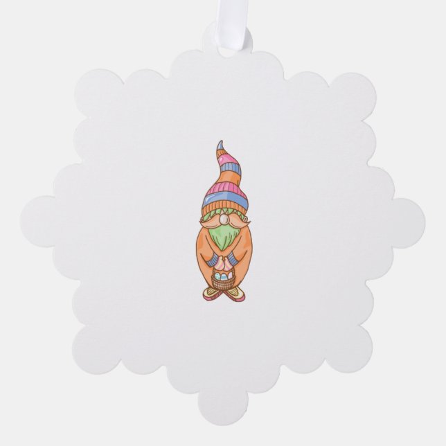 Little Easter Gnome   Tree Decoration Card (Front)