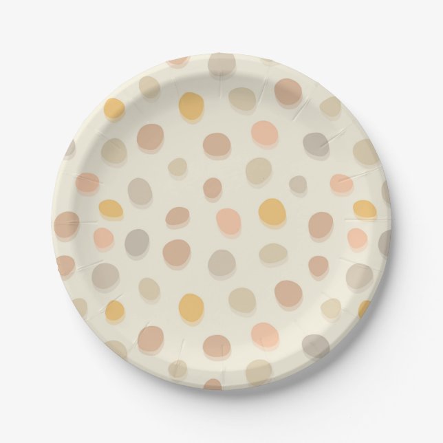 Little Easter Pebbles on cream - pattern.  Paper Plate (Front)