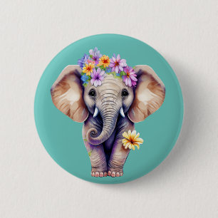Little Elephant 6 Cm Round Badge
