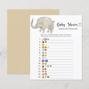 Little Elephant baby shower emoji pictionary game