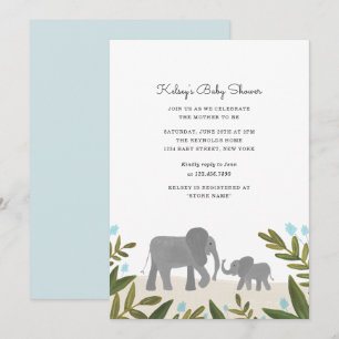 Little Elephant Baby Shower Invite