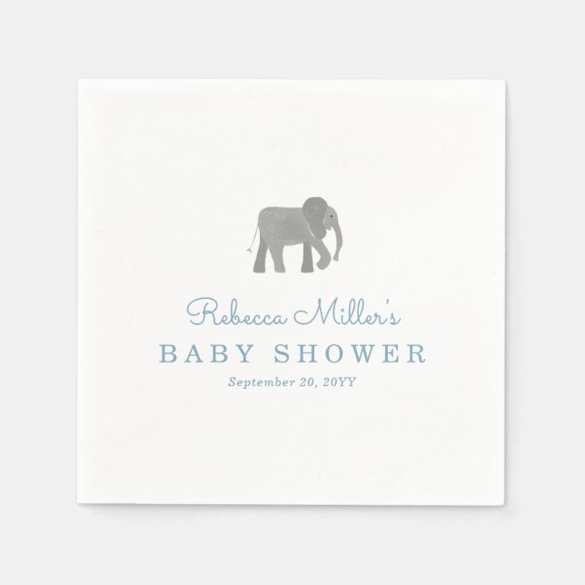 Little Elephant Baby Shower Napkin (Front)
