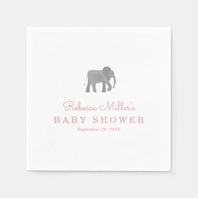 Little Elephant Baby Shower Napkin (Front)