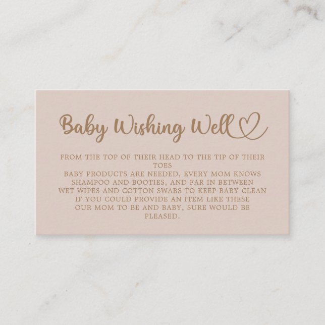 Little Elephant Baby Shower, Wishing Well, Enclosure Card (Front)