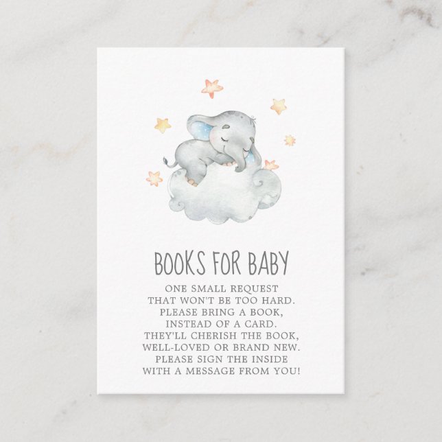 Little Elephant Boy Baby Shower Books for Baby Enclosure Card (Front)