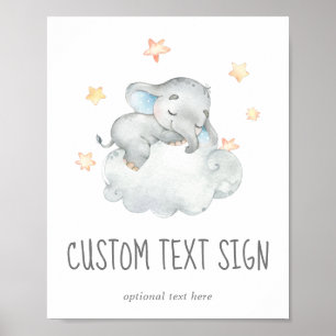 Little Elephant Boy Baby Shower Custom Text Sign