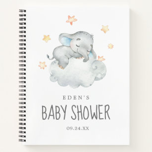 Little Elephant Boy Baby Shower Gift List Notebook