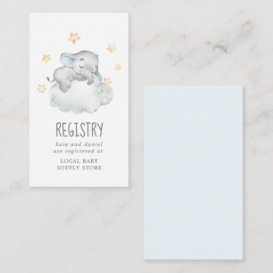 Little Elephant Boy Baby Shower Gift Registry Enclosure Card