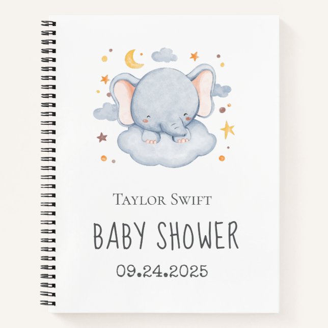 Little Elephant Boy Gift Log Notebook (Front)