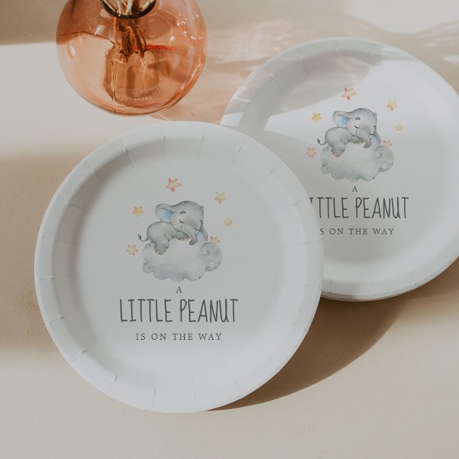 Little Elephant Boy Little Peanut Baby Shower Paper Plate (Creator Uploaded)