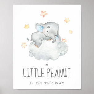 Little Elephant Boy Little Peanut Baby Shower Poster