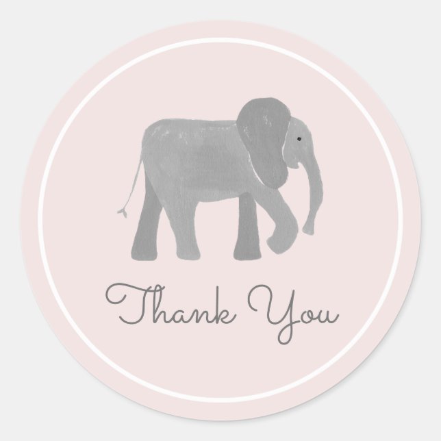 Little Elephant Classic Round Sticker (Front)