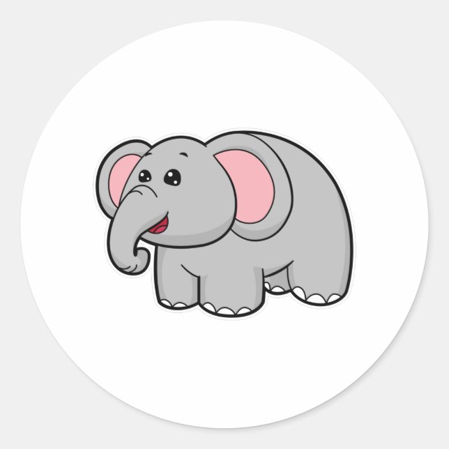 Little Elephant Classic Round Sticker (Front)