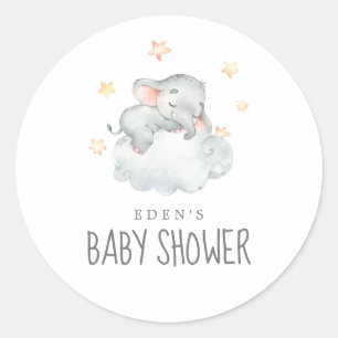 Little Elephant Girl Baby Shower Envelope Seals