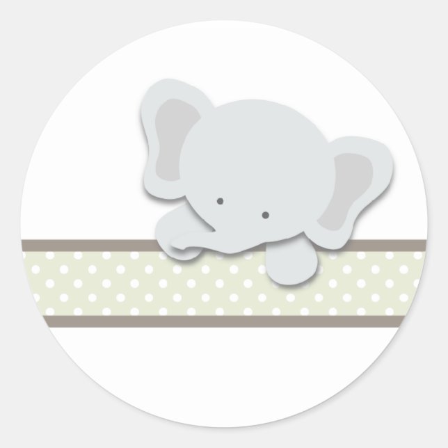 Little Elephant {Green} | Stickers (Front)