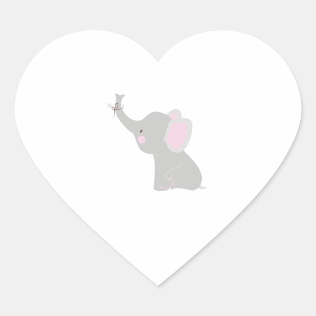 Little Elephant Heart Sticker (Front)