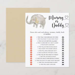 Little Elephant - mummy or daddy baby shower game