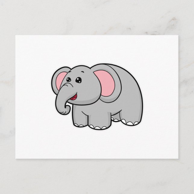 Little Elephant Postcard (Front)