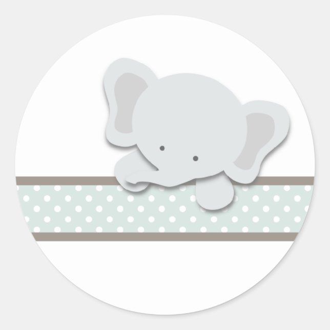 Little Elephant {Teal} | Stickers (Front)
