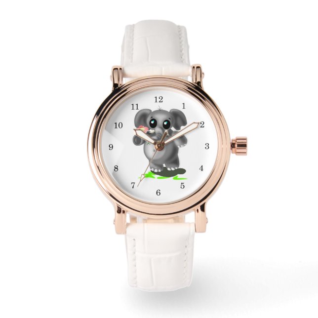 Little Elephant with Flower Watch Gift (Front)