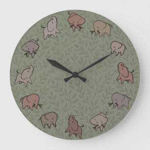 Little Elephants Large Clock