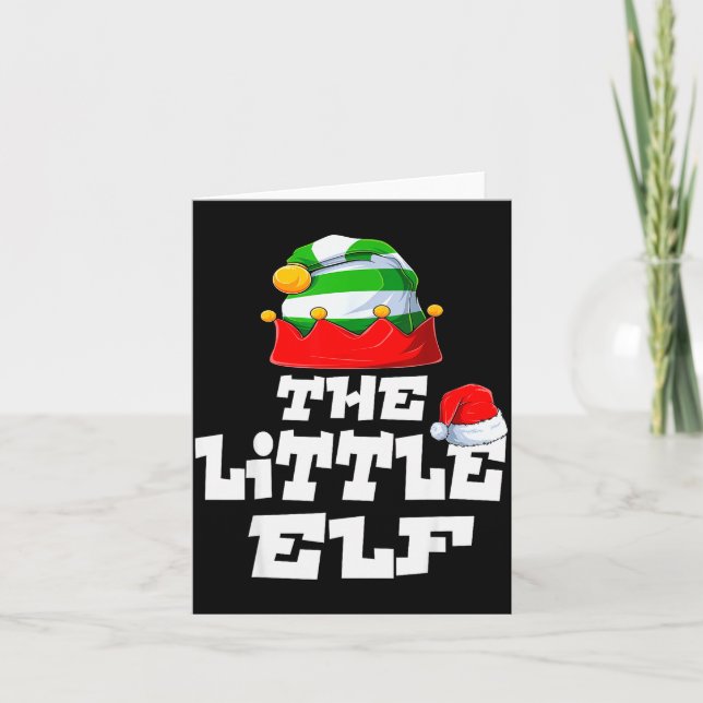 Little Elf Family Matching Christmas Group Pajama  Card (Front)