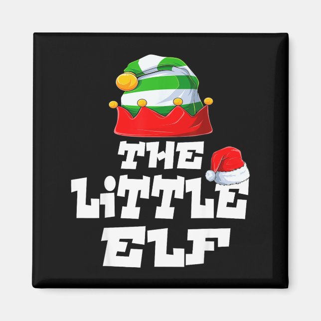 Little Elf Family Matching Christmas Group Pajama  Magnet (Front)