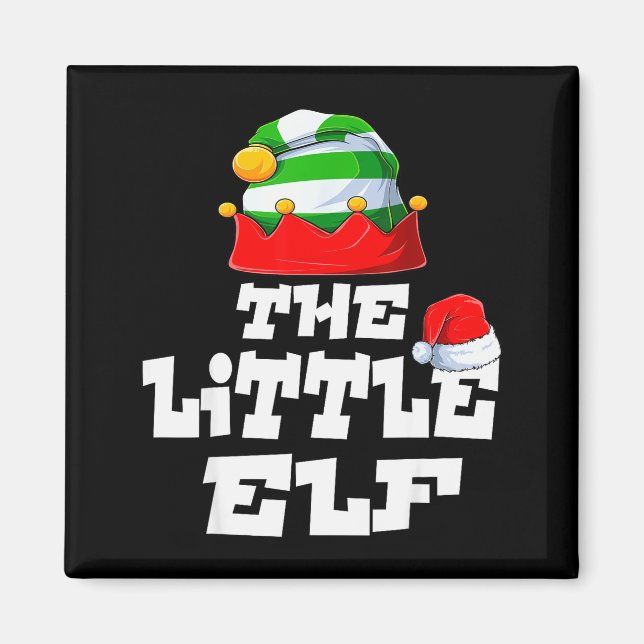 Little Elf Family Matching Christmas Group Pajama  Magnet (Front)