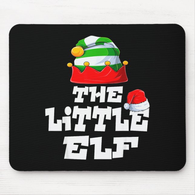 Little Elf Family Matching Christmas Group Pajama  Mouse Mat (Front)