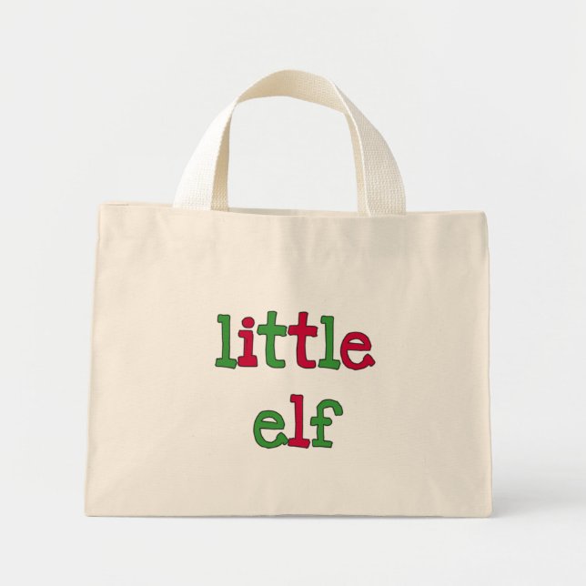 Little Elf Holiday T-shirts and Gifts Mini Tote Bag (Front)