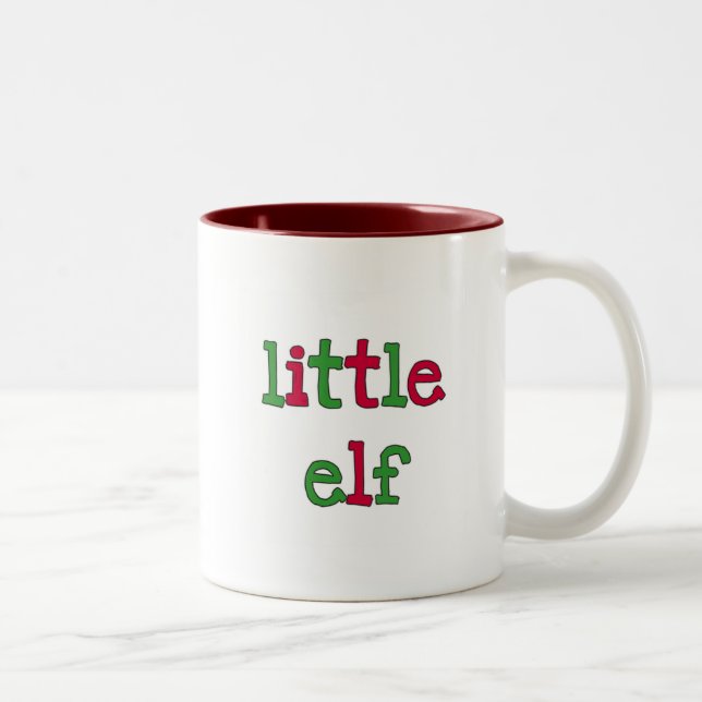 Little Elf Holiday T-shirts and Gifts Two-Tone Coffee Mug (Right)