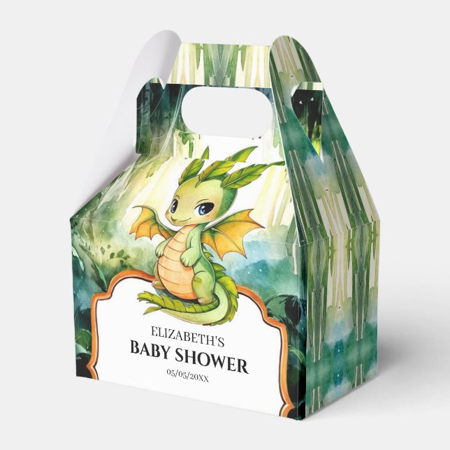 Little Enchanted Dragon Baby Shower Favour Box (Front Side)