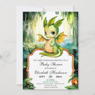 Little Enchanted Dragon Baby Shower Invitation