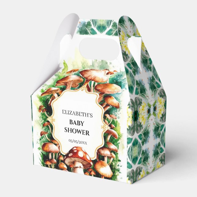 Little Enchanted Mushroom Baby Shower Favour Box (Front Side)