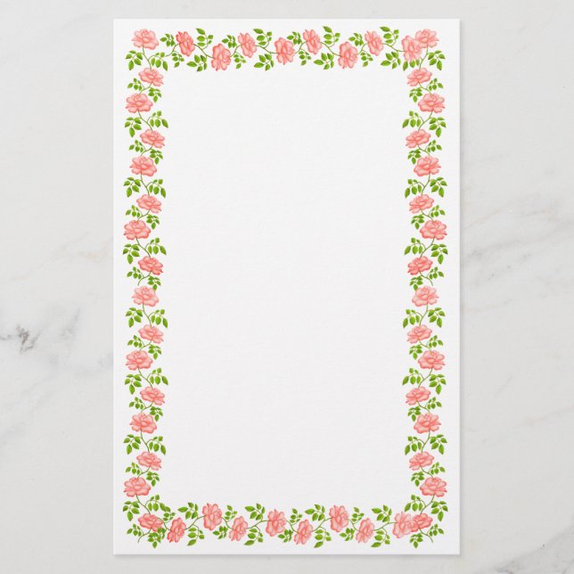 Little English Tea Roses Stationery (Front)