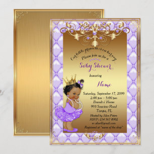 Little etnic Princess, Baby Shower Invitation,gold Invitation