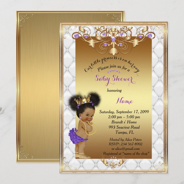 Little etnic Princess, Baby Shower Invitation, Invitation (Front/Back)