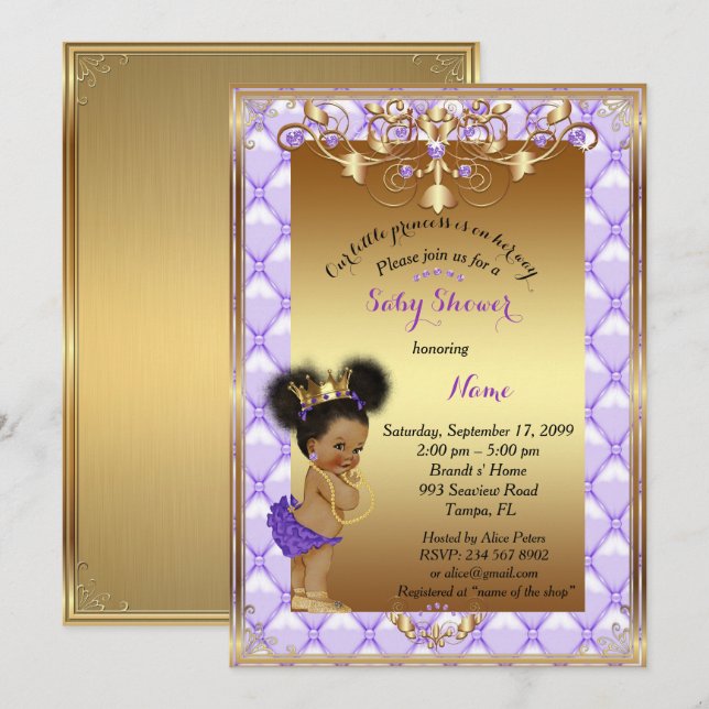 Little etnic Princess, Baby Shower Invitation, Invitation (Front/Back)